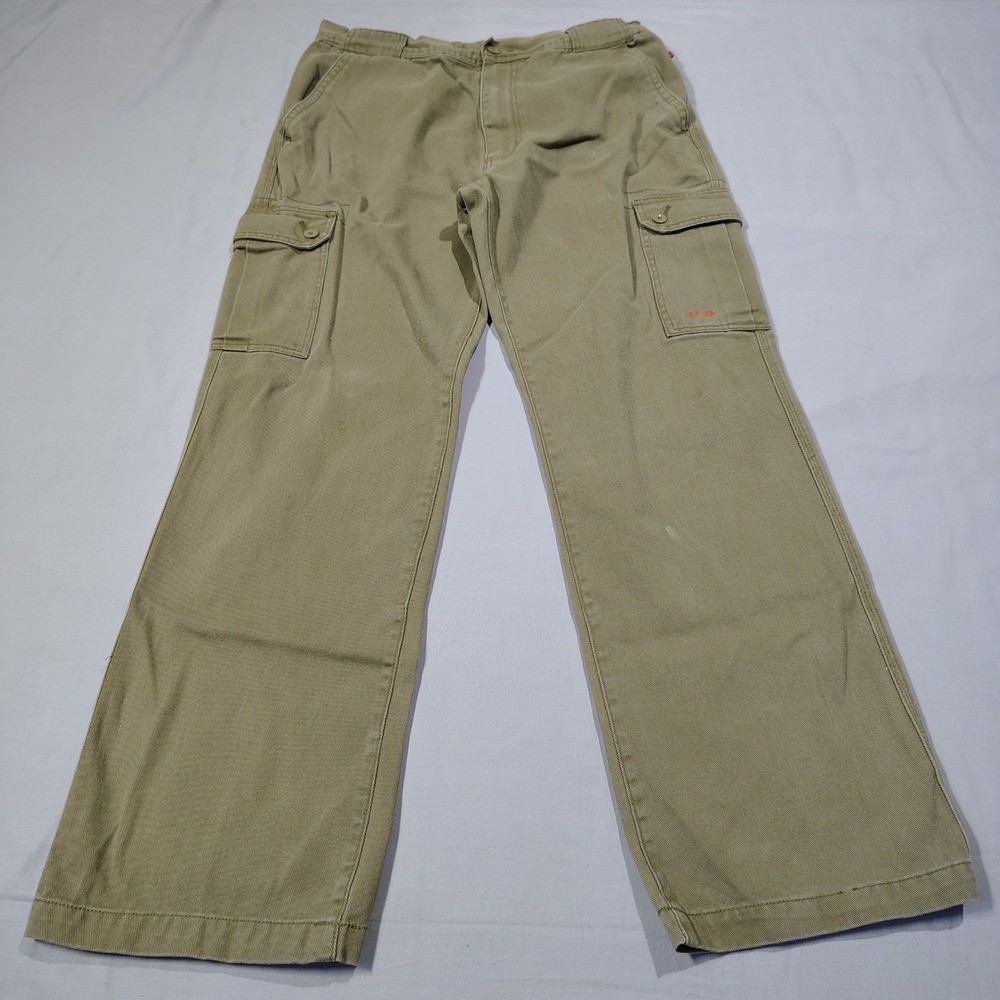 A.P.C. Pants Mens 36x34 Green Khaki  Cargo Cotton Twill Utility Workwear Loose